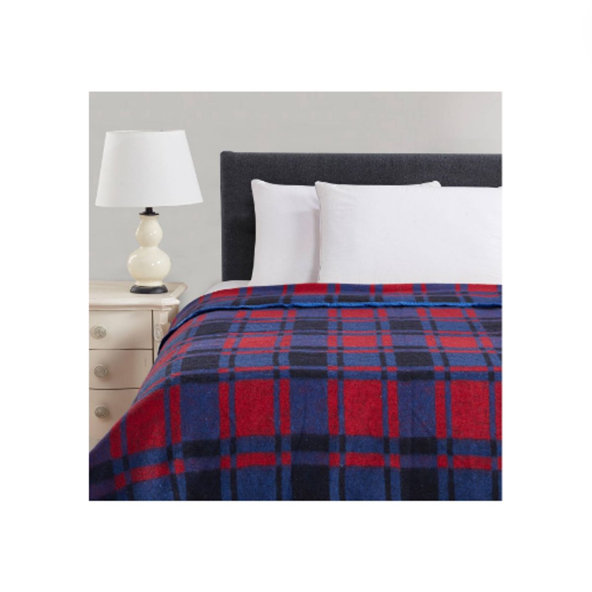 GENERICO - Frazada Plaza y media Frio Invierno Estilo Cuadros