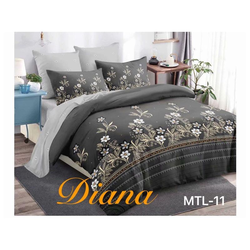 GENERICO - cubrecama 1.5 plaza gris flor quilt verano 100% COTTON
