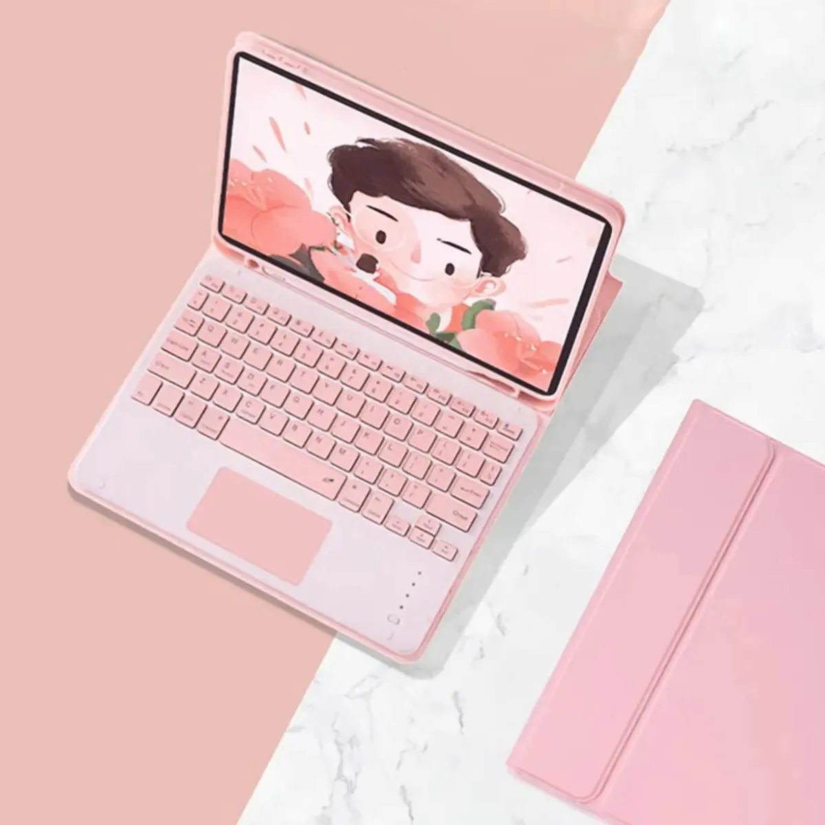 GENERICO - Funda Smart Cover Con Teclado/Touchpad Para Ipad 7/8/9 Gen 10.2