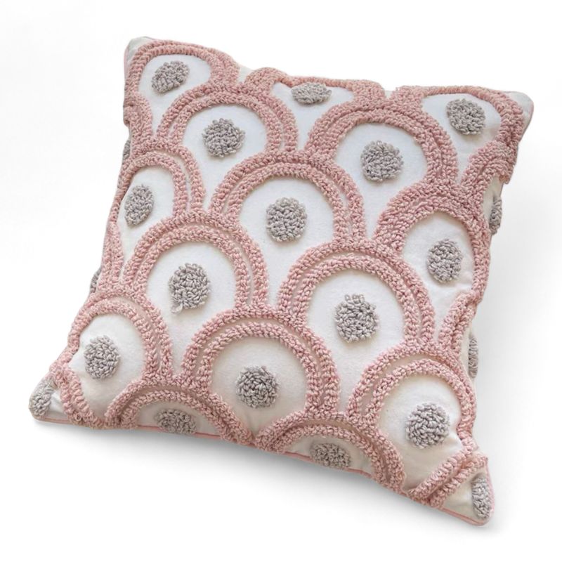 GENERICO - Funda Para Cojín Diseño Boho Lino Bordado Flecos 45x45cm - Multicolor