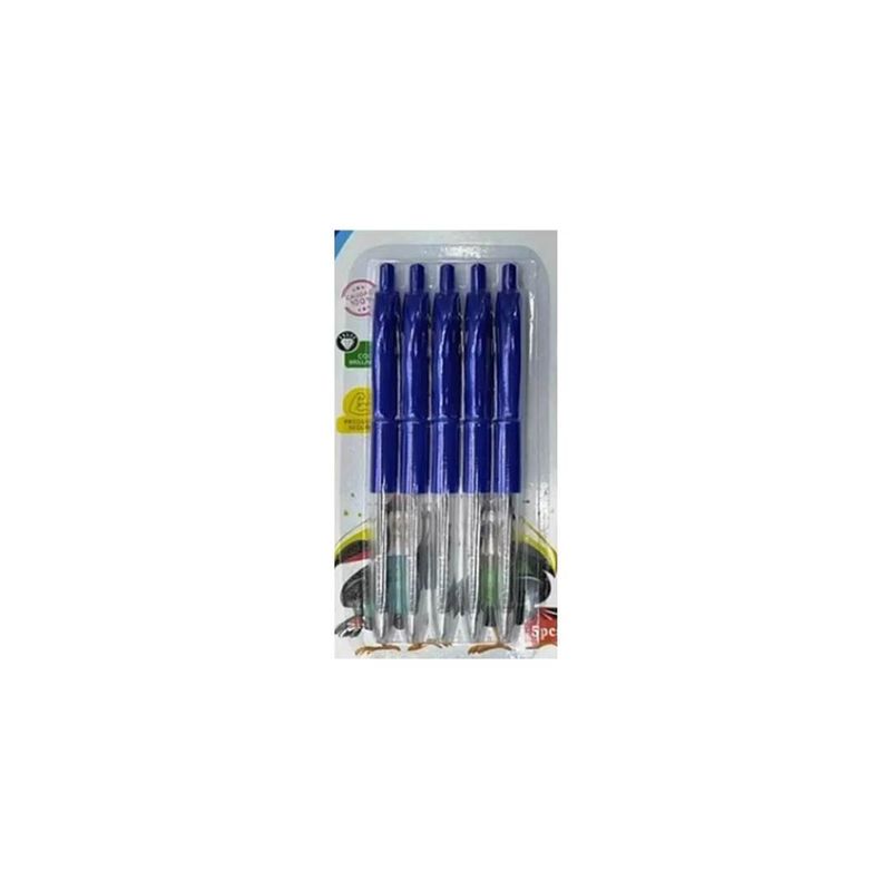 GENERICO - Pack 5 Bolígrafos, Color Punta Azul
