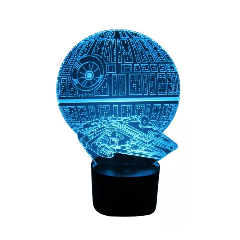 GENERICO - Lámpara 3d Star Wars Estrella Muerte Hálcon Milenario
