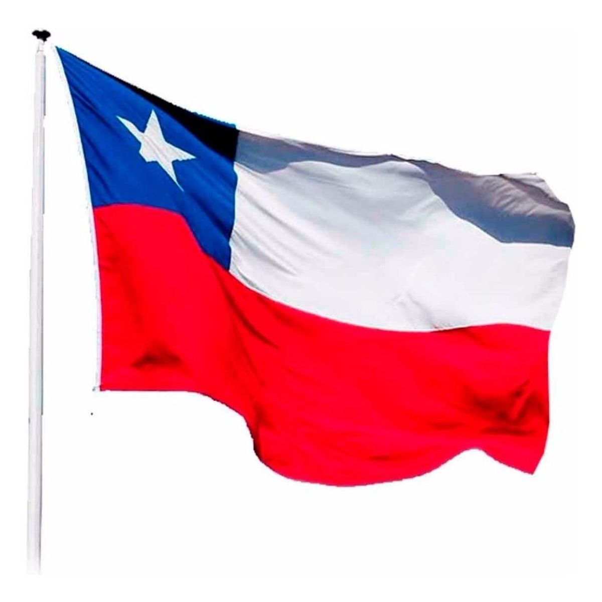 GENERICO - Bandera Chilena Premium Tela Reforzada Bordada 120 X 180 Cm