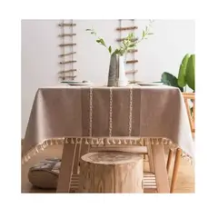 GENERICO - Mantel Rectangular Mantel De La Mesa Borla Algodón 145x220cm