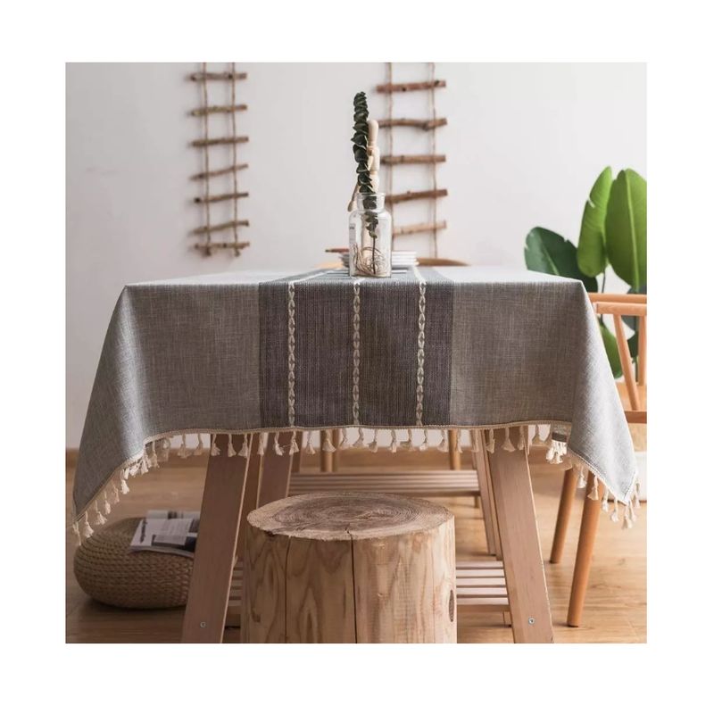 GENERICO - Mantel Rectangular Mantel De La Mesa Borla Algodón 145x220cm