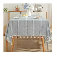 GENERICO - Mantel Rectangular Mantel De La Mesa Borla Algodón 145x220cm