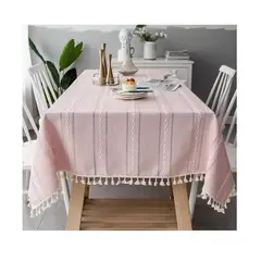 GENERICO - Mantel Rectangular Mantel De La Mesa Borla Algodón 145x220cm