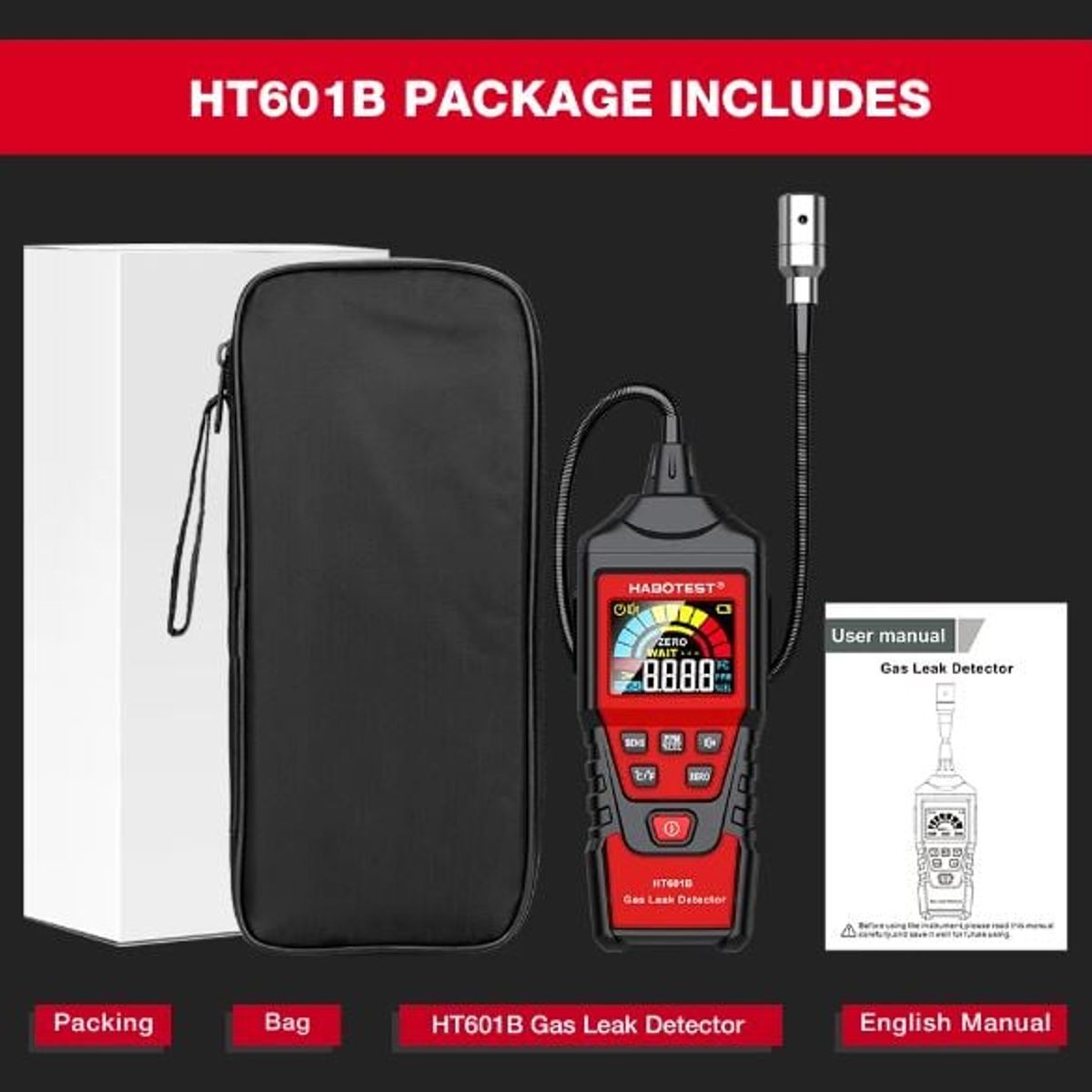 GENERICO - Detector fugas de gas Habotest HT601B Inflamable Gas Natural Fugas