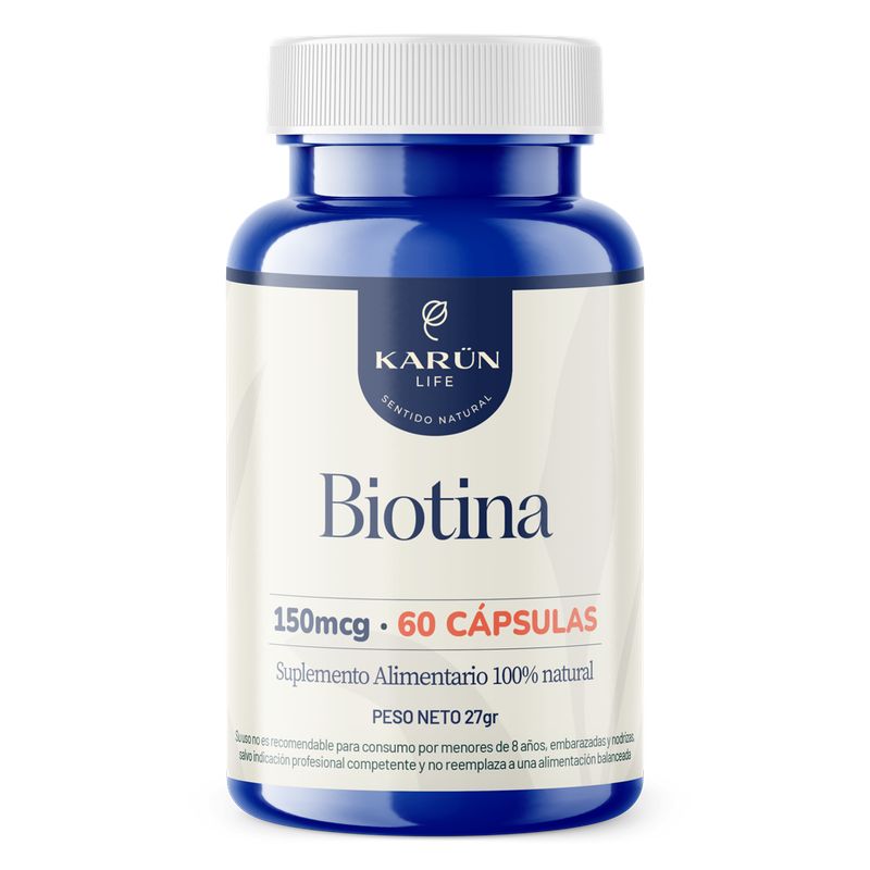 KARUNLIFE - Biotina 150mcg 60 Cápsulas - Uñas Piel Cabello - Karunlife