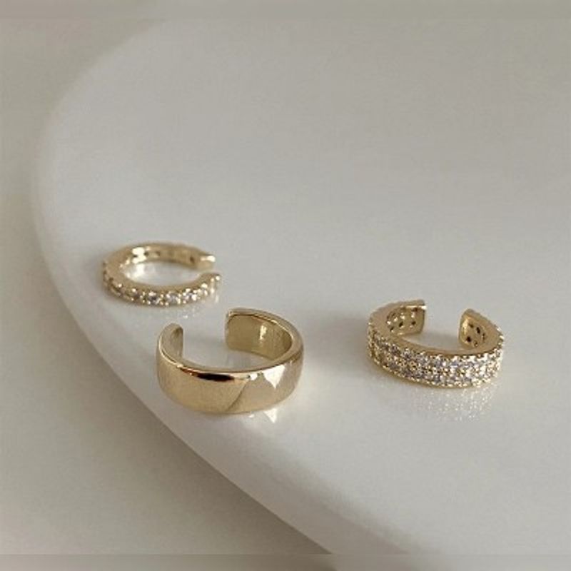 GENERICO - Aros clip pack 3 enchapado oro sobrepuesto