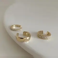 GENERICO - Aros clip pack 3 enchapado oro sobrepuesto
