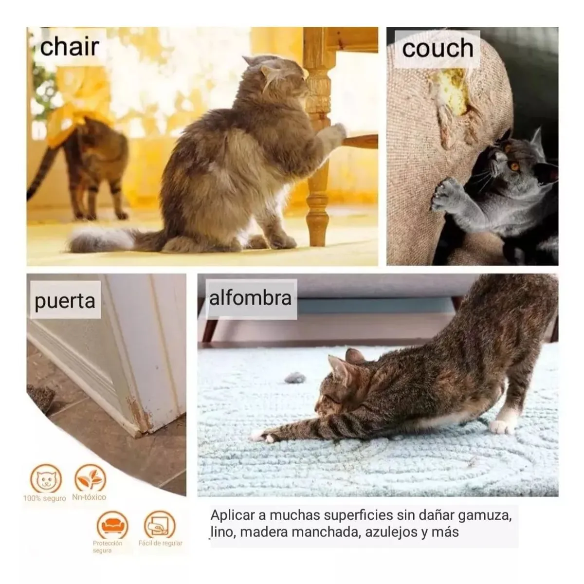 KUANGYE - Protector Muebles 12 Cintas Antiarañazos Gatos Sofa Sillón