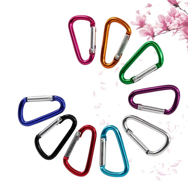 GENERICO - Pack 6 llavero Mosqueton Táctico Aluminio Colores Surtidos 65mm