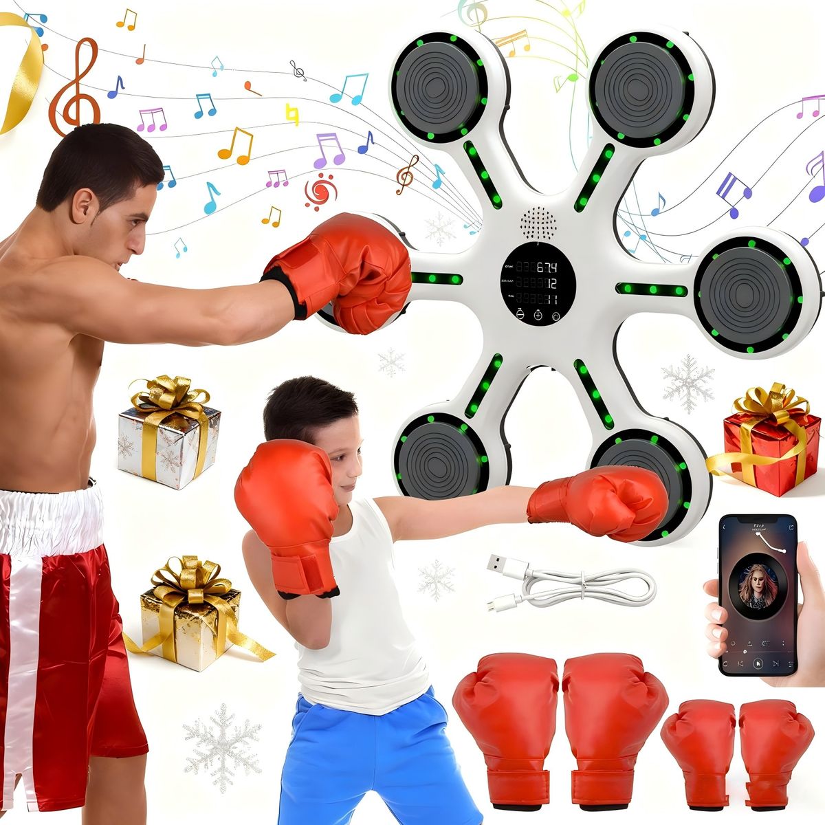 YAYKO - Equipo De Entrenamiento Boxeo Para Pared Musical Y Bluetooth
