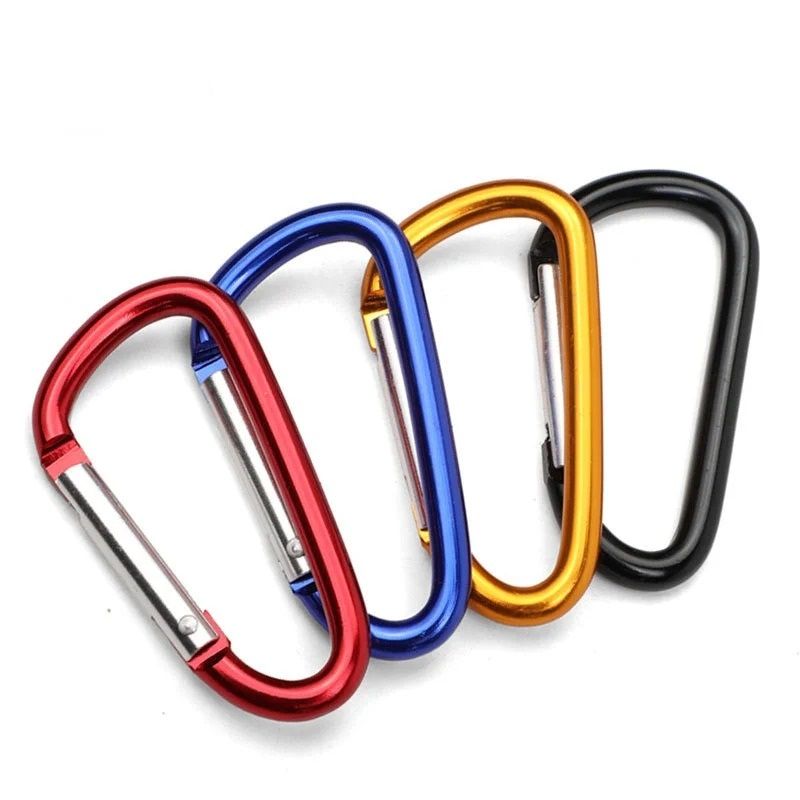 GENERICO - Pack 12 llavero Mosqueton Táctico Aluminio Colores Surtidos 55mm