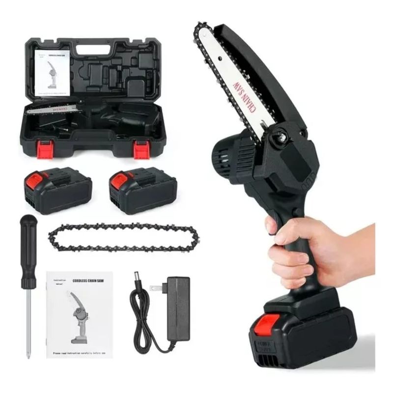 GENERICO - Mini Motosierra + 2 Baterías De 48 v Con Maleta De Transporte