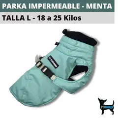 PETLOUNGE - Parka Impermeable Térmica Para Perros - Menta - Talla L