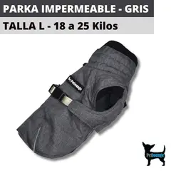 PETLOUNGE - Parka Impermeable Térmica Para Perros - Gris - Talla L