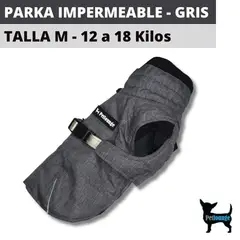 PETLOUNGE - Parka Impermeable Térmica Para Perros - Gris - Talla M