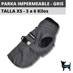 PETLOUNGE - Parka Impermeable Térmica Para Perros - Gris - Talla XS