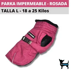 PETLOUNGE - Parka Impermeable Térmica Para Perros - Rosada - Talla L