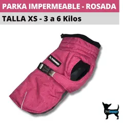 PETLOUNGE - Parka Impermeable Térmica Para Perros - Rosada - Talla XS