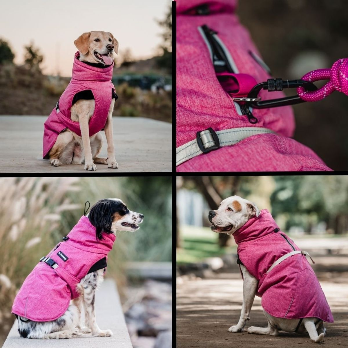 PETLOUNGE - Parka Impermeable Térmica Para Perros - Rosada - Talla XS
