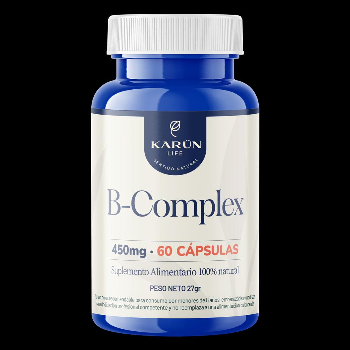 KARUNLIFE - B-Complex (Vitaminas del complejo B) 440mg 60 Capsulas Karun Life
