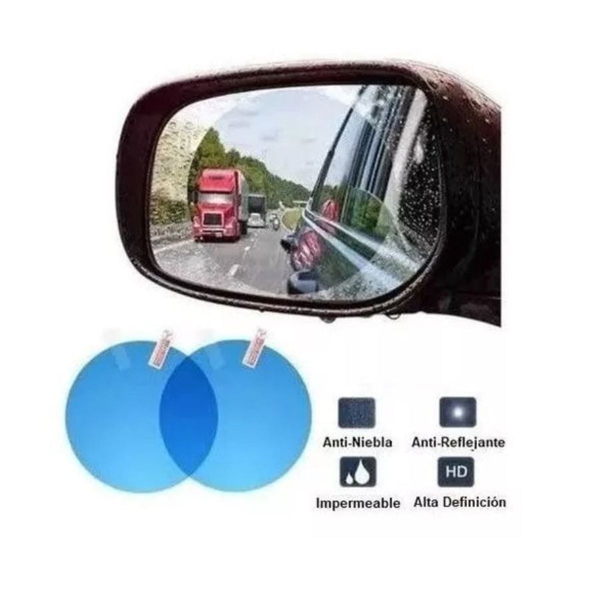 GENERICO - Pelicula X2 De Espejo Para Auto Retrovisor Impermeable