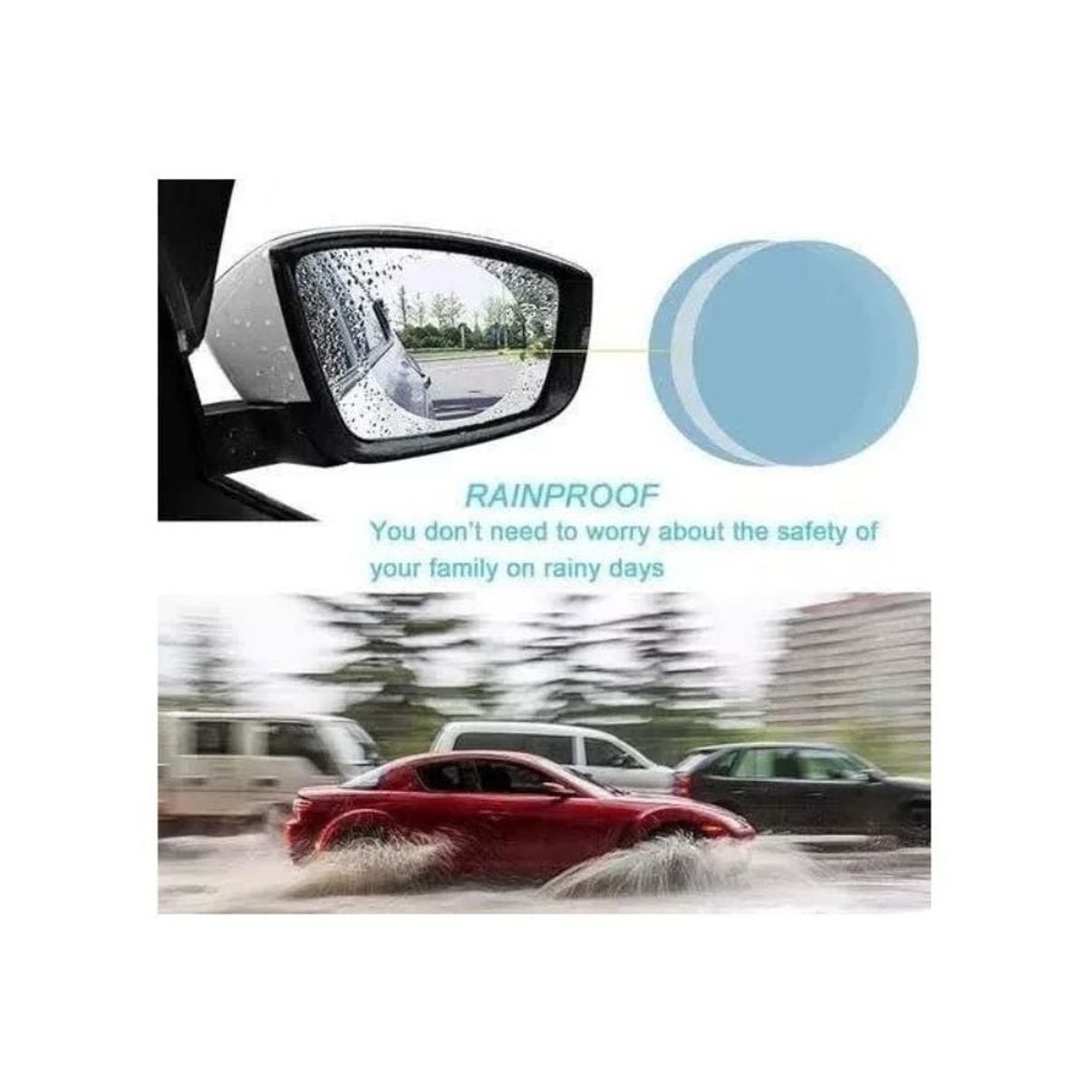 GENERICO - Pelicula X2 De Espejo Para Auto Retrovisor Impermeable