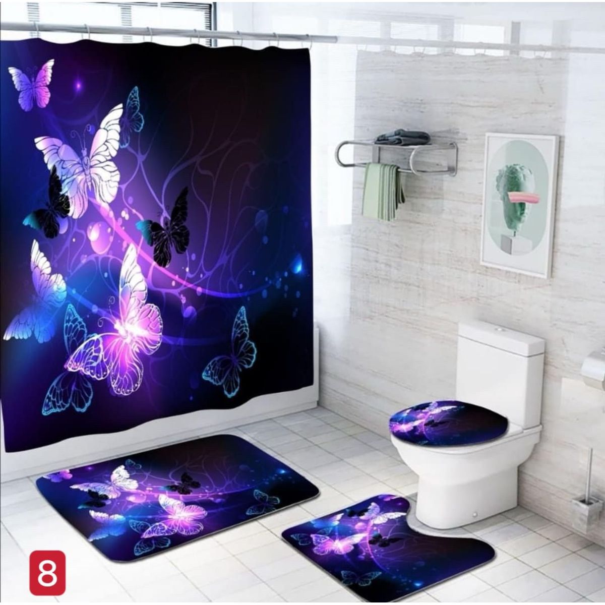 GENERICO - JUEGO DE SET DE BAÑO COMPLETO 4 PIEZAS