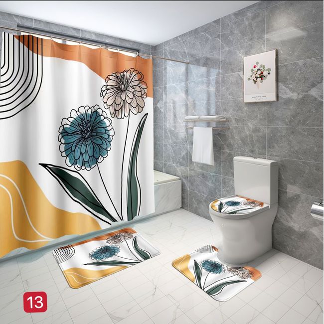 GENERICO - JUEGO DE SET DE BAÑO COMPLETO 4 PIEZAS