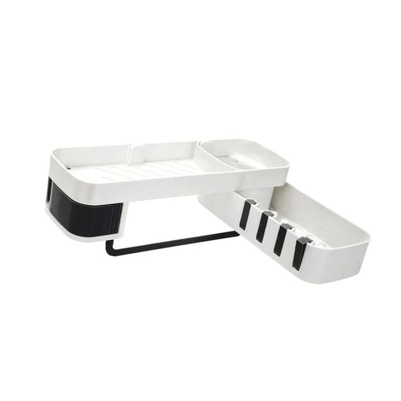 GENERICO - Esquinero Organizador Estante Baño Cocina Adhesivo