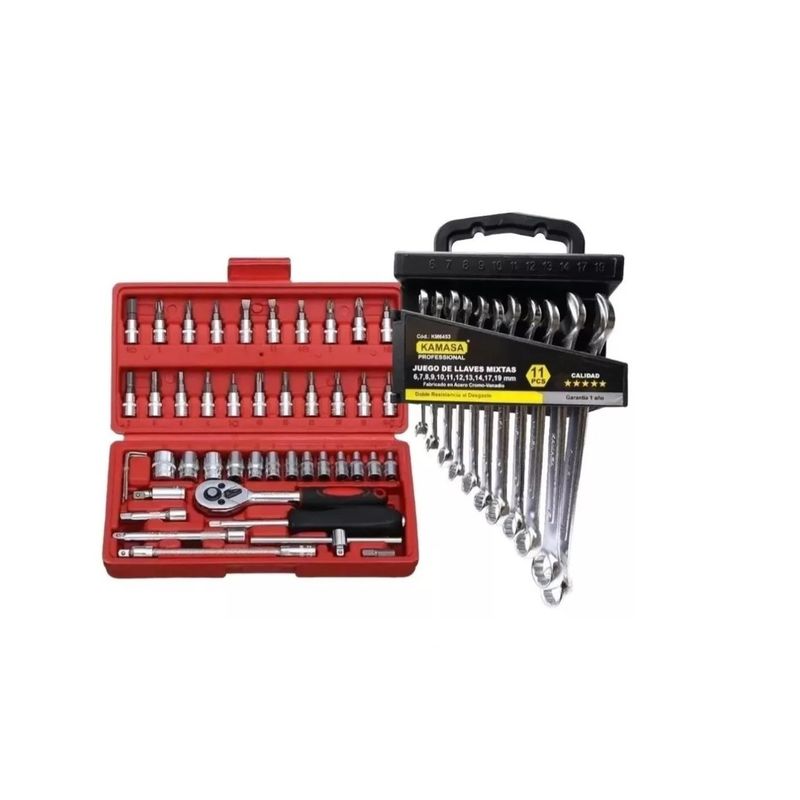 GENERICO - Pack Llave Punta Corona Y Juego Dados Herramientas Mecanicas