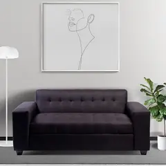 DISEÑOS VALESTRINI - SOFA DOS CUERPOS LINO NEGRO