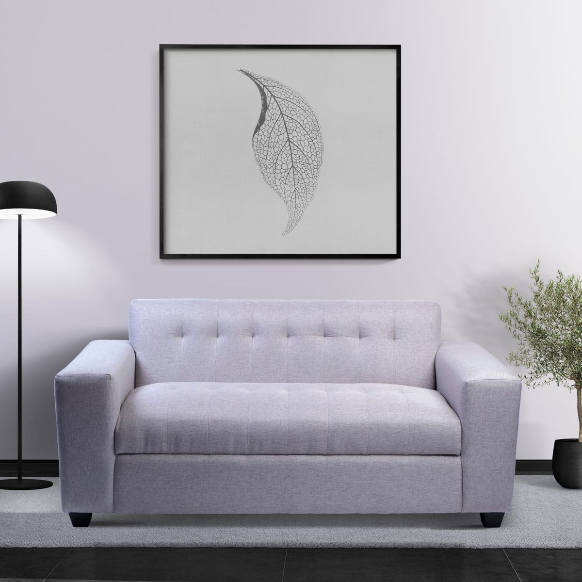 DISEÑOS VALESTRINI - SOFA TRES CUERPOS LINO GRIS CLARO