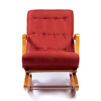 Imagen 2 del producto SILLA MECEDORA CON APOYA BRAZO LINO ROJO