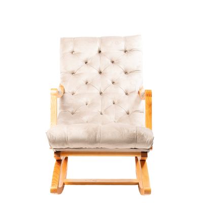 Imagen 2 del producto SILLA MECEDORA CAPITONES FELPA BEIGE