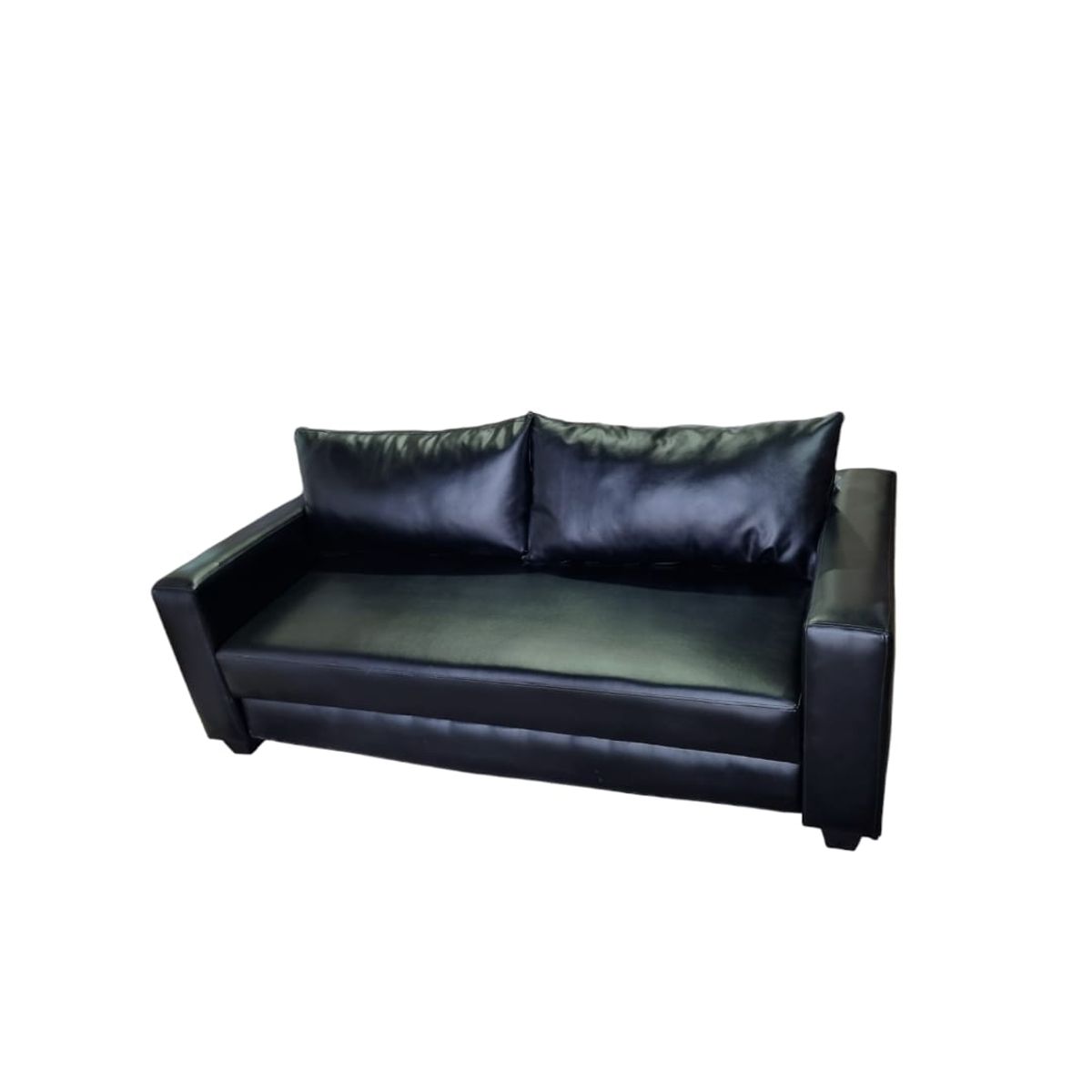 DISEÑOS VALESTRINI - SOFA CAMA MULTIFUNCIONAL ECOCUERO NEGRO