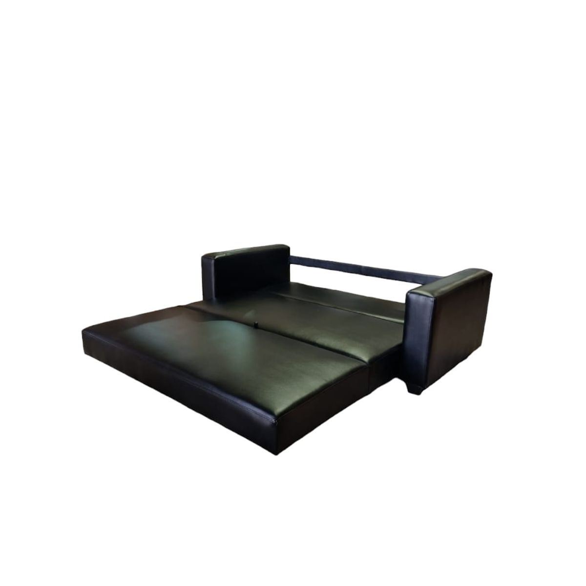 DISEÑOS VALESTRINI - SOFA CAMA MULTIFUNCIONAL ECOCUERO NEGRO