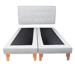 DISEÑOS VALESTRINI - CAMA KING LINO GRIS CLARO