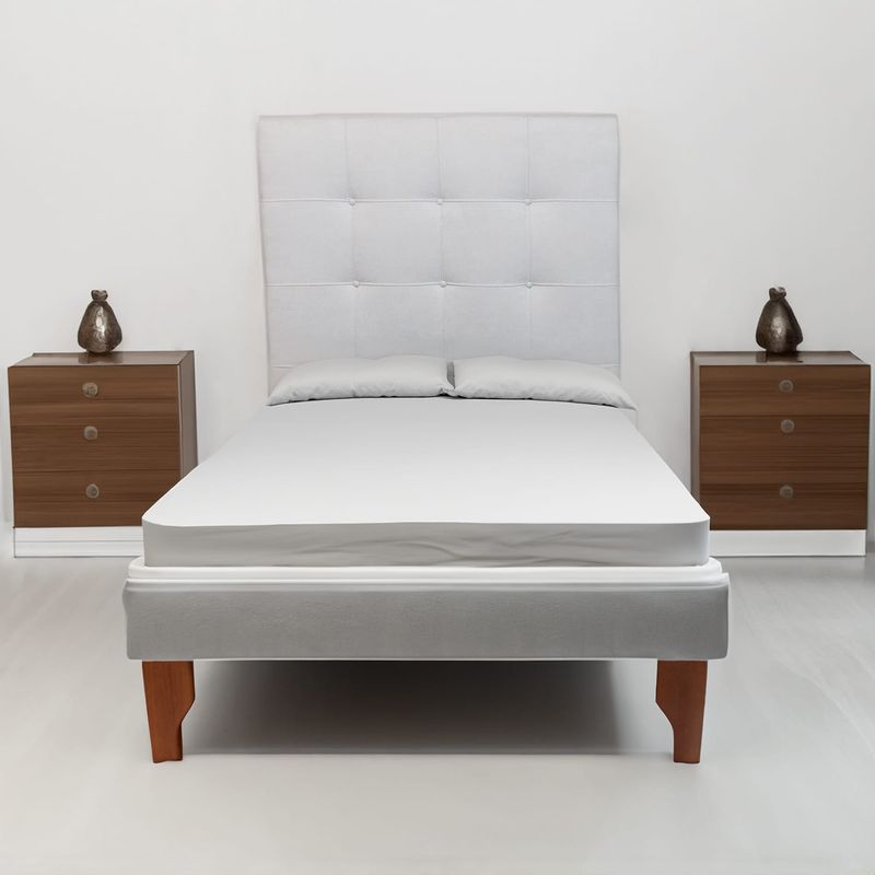 DISEÑOS VALESTRINI - CAMA PLAZA Y MEDIA LINO GRIS CLARO