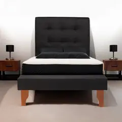 DISEÑOS VALESTRINI - CAMA PLAZA Y MEDIA LINO NEGRO