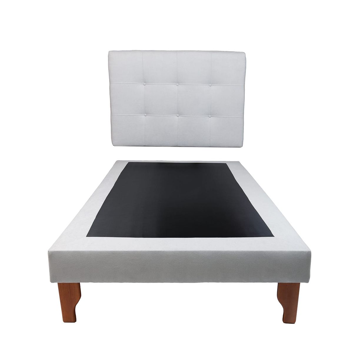 DISEÑOS VALESTRINI - CAMA DE PLAZA LINO GRIS CLARO