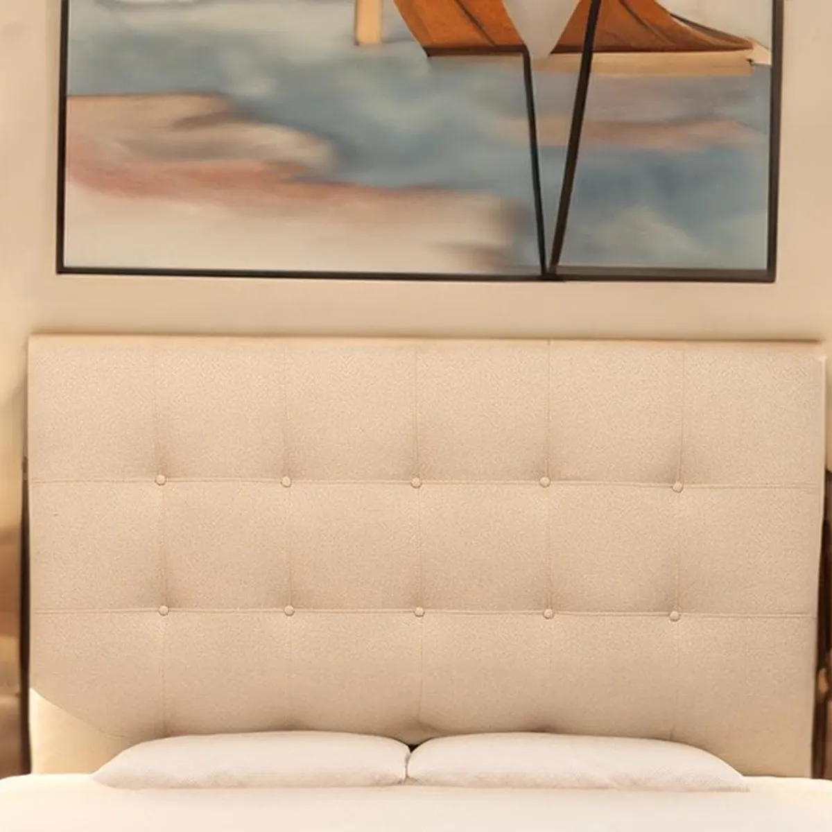 DISEÑOS VALESTRINI - RESPALDO DOS PLAZAS LINO BEIGE