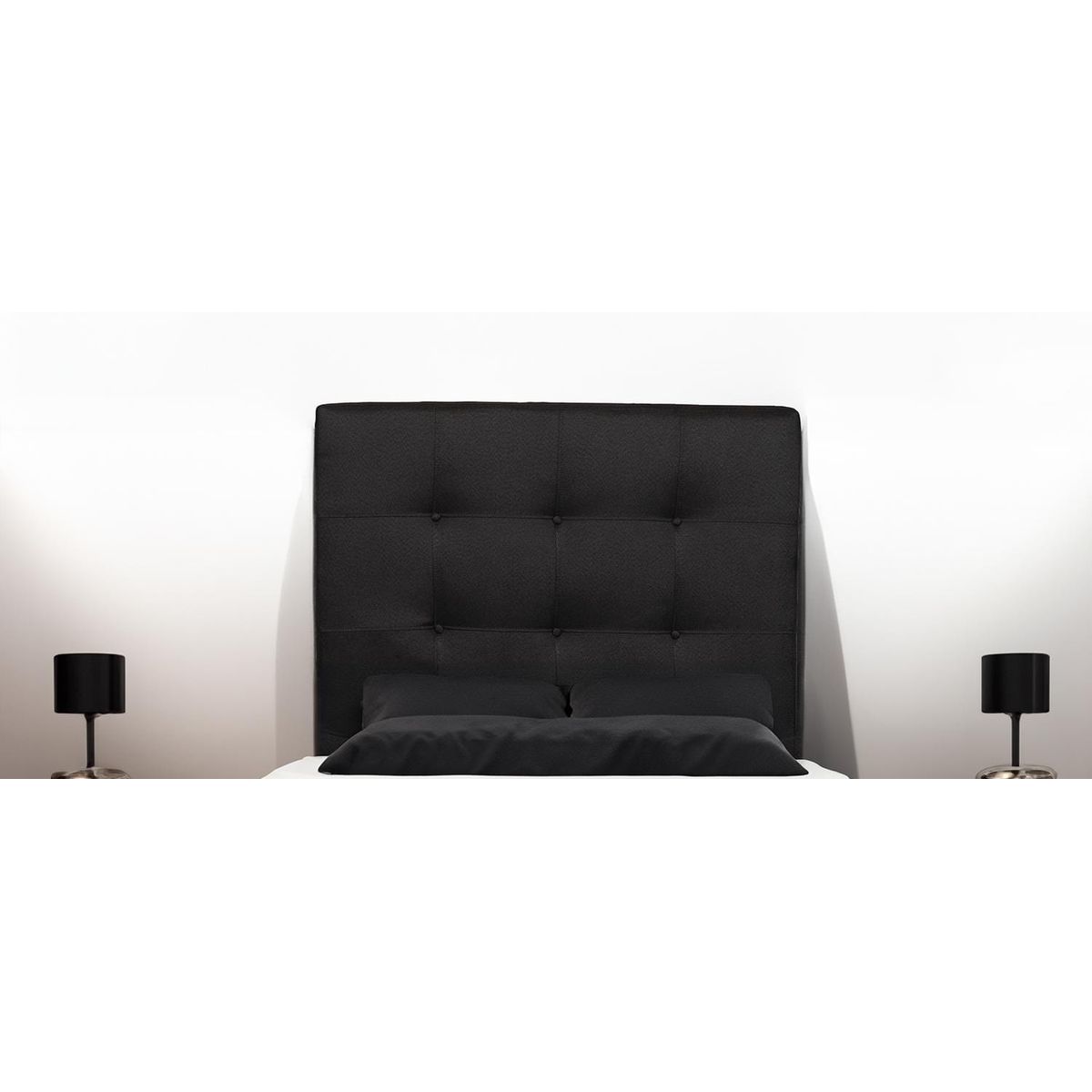 DISEÑOS VALESTRINI - RESPALDO PLAZA Y MEDIA LINO NEGRO