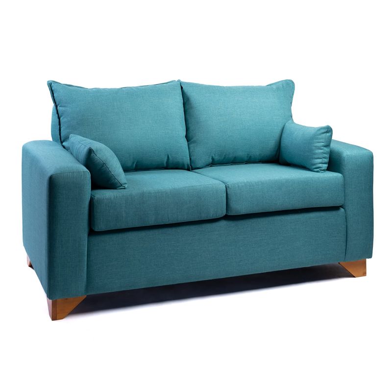 DISEÑOS VALESTRINI - SOFA STEFANNY EN LINO TURQUESA.