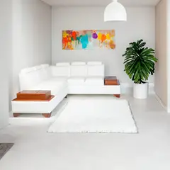 DISEÑOS VALESTRINI - SOFA ITALIA EN ECOCUERO BLANCO.