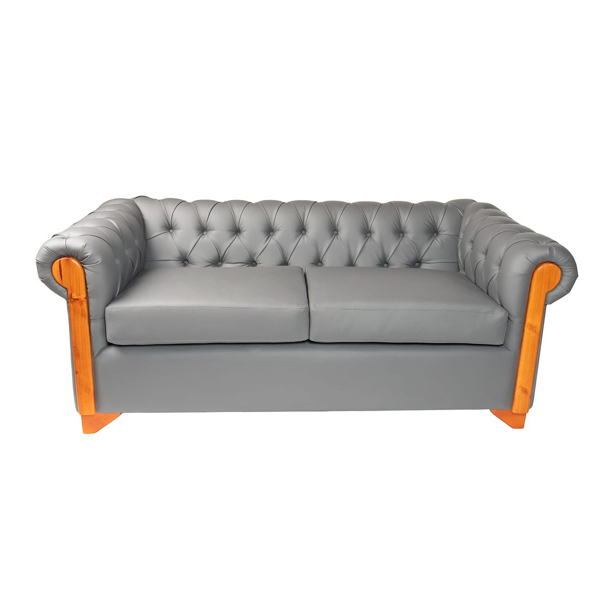 DISEÑOS VALESTRINI - SOFA CHESTERFIELD EN ECOCUERO GRIS