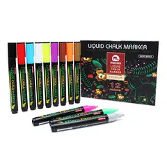 GENERICO - Marcadores Plumón Lápices Tiza Líquida 12 Colores Premium